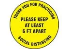Slip-Gard - Model AF-MFS426 - Floor Sign Please Keep at Least 6 FT Apart - 12 - Yellow Background