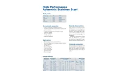 High Performance Austenitic Stainless Steel