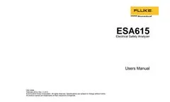 Fluke Biomedical - Model ESA615 - Electrical Safety Analyzer - User Manual