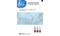 UNIEVER - Model K-3 Lancet point - Disposable Spinal Anesthesia Needles Brochure