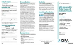 Safety Assessment for Medical Devices and Combination Products- Brochure