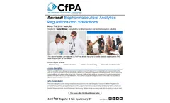 2-Day Biopharmaceutical Analytics: Regulations and Validations  Accredited Training Brochure